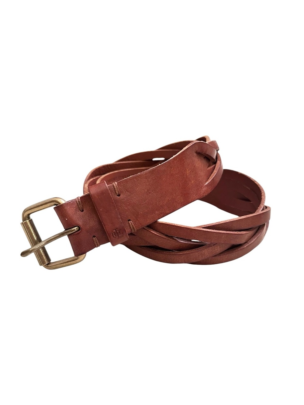 Vintage Lauren Ralph Lauren Brown Italian Leather Braided Belt